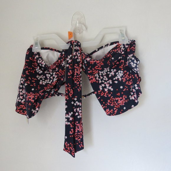 Michael Kors Floral Print Cap Sleeve Underwire Bikini Top - Picture 4 of 6